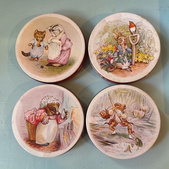 Vintage Beatrix Potter Biscuit Tins Made in England Set of 4 - Picture 1 of 5